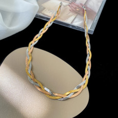 Stainless steel handmade woven necklace