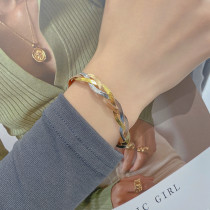 Stainless steel hand woven bracelet