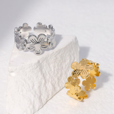 Stainless steel flower ring