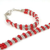 Natural stone bead alloy bracelet