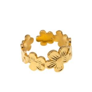 Stainless steel flower ring