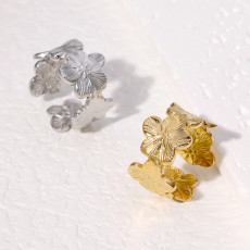 Stainless steel flower ring