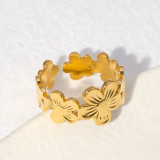 Stainless steel flower ring