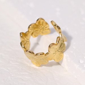 Stainless steel flower ring