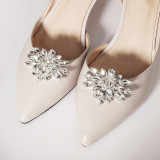 Shoe decoration clip buckle, high heels, flower metal rhinestone shoe buckle