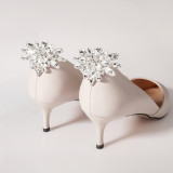 Shoe decoration clip buckle, high heels, flower metal rhinestone shoe buckle
