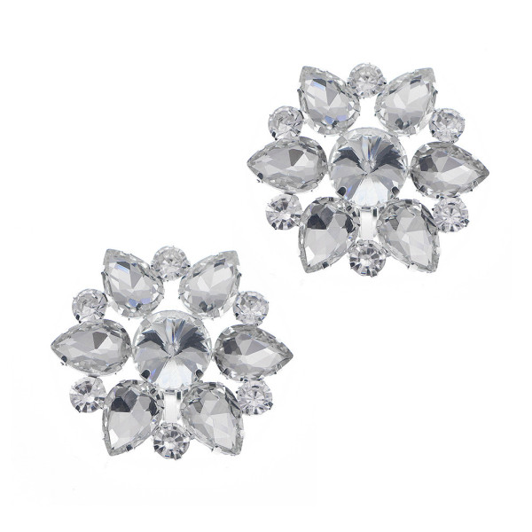 Shoe decoration clip buckle, high heels, flower metal rhinestone shoe buckle