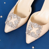 Shoe clip, rhinestone shoe buckle, square fashionable sunflower shoe flower