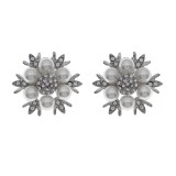 Handmade rhinestones with round detachable pearl shoe buckles and embellishments