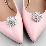 Shoe decoration clip buckle, high heels, flower metal rhinestone shoe buckle