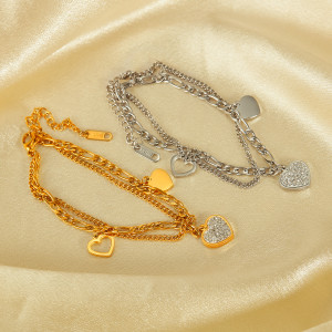 Stainless Steel Love Double Layer Bracelet
