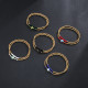 Stainless steel bead clover sparkling crystal elastic bracelet