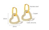 Stainless steel full diamond love circle earrings
