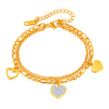 Stainless Steel Love Double Layer Bracelet