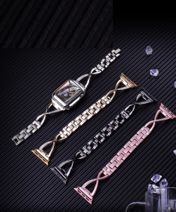 38/40/41mm Suitable for Apple Watch Straps with Metal Stainless Steel Diamonds (excluding dial)