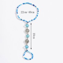 Bohemian woven shell and pearl elastic ankle chains