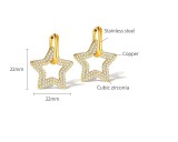 Stainless steel full diamond love circle earrings