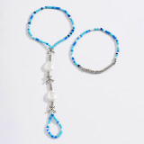 Bohemian Bead Geometry Ocean Shell Rice Bead Feet Chain 2