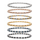 Stainless steel sandball shiny bead mixed color elastic bracelet