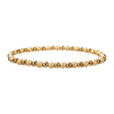 Stainless steel sandball shiny bead mixed color elastic bracelet