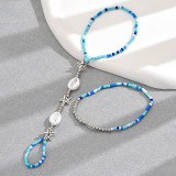 Bohemian Bead Geometry Ocean Shell Rice Bead Feet Chain 2