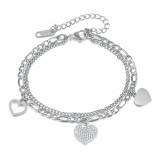 Stainless Steel Love Double Layer Bracelet