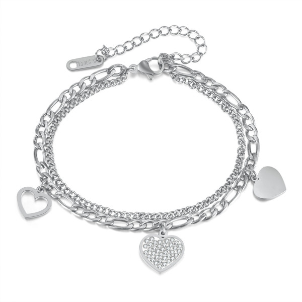 Stainless Steel Love Double Layer Bracelet