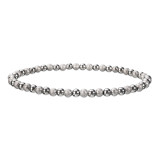 Stainless steel sandball shiny bead mixed color elastic bracelet