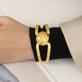 Stainless steel geometric hollow bracelet
