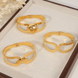 Stainless steel geometric hollow bracelet