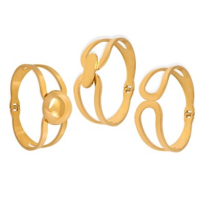 Stainless steel geometric hollow bracelet