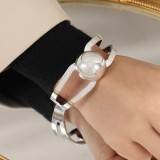 Stainless steel geometric hollow bracelet
