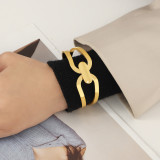 Stainless steel geometric hollow bracelet