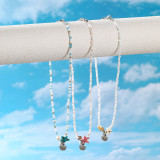 Bohemian starfish woven summer beach shell conch pearl necklace