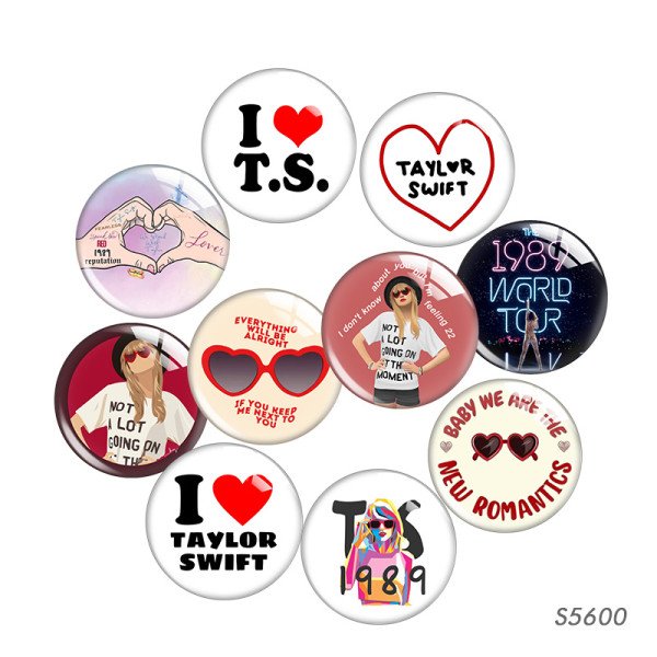 20MM I love Taylor Swift glass snap button charms