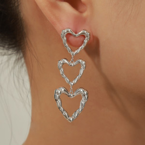 Stainless steel love earrings