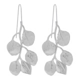 Elegant Metal Leaves Exaggerate Personality Neckchain Earrings