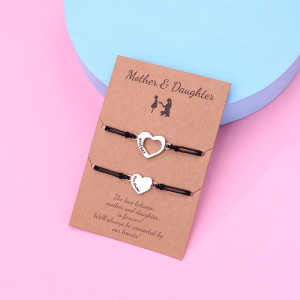 Hollow Love Bracelet Handmade Woven Hand Rope Mother's Day Parent Child Set Bracelet