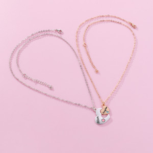 Mother's Day necklace love splicing parent-child set, simple and elegant gift for mother