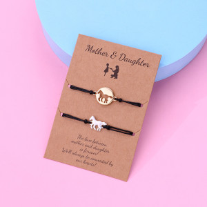 Hollow Unicorn Parent Child Bracelet Set Mother's Day Gift