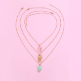 Mother's Day Parent Child Necklace Love Splicing Necklace Alloy Drop Oil Magnetic Absorption Three Person Necklace