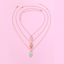 Mother's Day Parent Child Necklace Love Splicing Necklace Alloy Drop Oil Magnetic Absorption Three Person Necklace