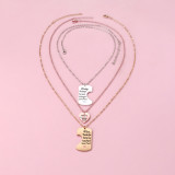 Mother's Day Necklace Alloy Letter Love Necklace Parent Child Necklace Set Mother's Gift