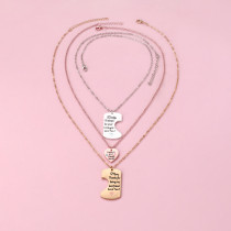 Mother's Day Necklace Alloy Letter Love Necklace Parent Child Necklace Set Mother's Gift