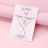Mother's Day Gift Necklace Simple and Fashionable Mother's Daughter Necklace Set Hollow Alloy Pendant