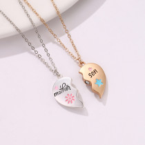 Mom, Son, Parent Child Set Alloy Dropping Oil Magnetic Charm Pendant Mother's Day Gift Necklace