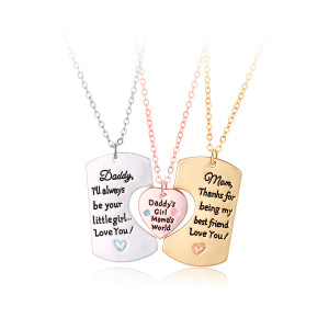 Mother's Day Necklace Alloy Letter Love Necklace Parent Child Necklace Set Mother's Gift