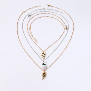 Mother's Day necklace three piece set of love alloy oil drop pendant as a holiday gift for mothers