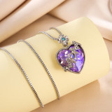 Mother's Day Gift Flower Love Colorful Diamond Set MOM Necklace
