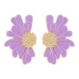 Alloy floral pattern earrings